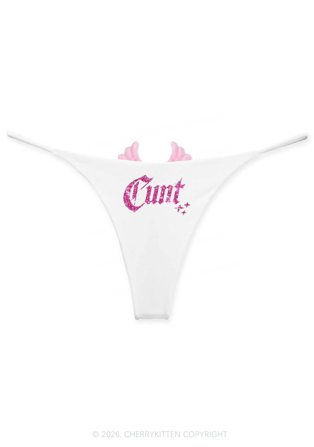 Glitter Special Cxxt Y2K Goth Angel Wings Bikini String Thong Cherrykitten