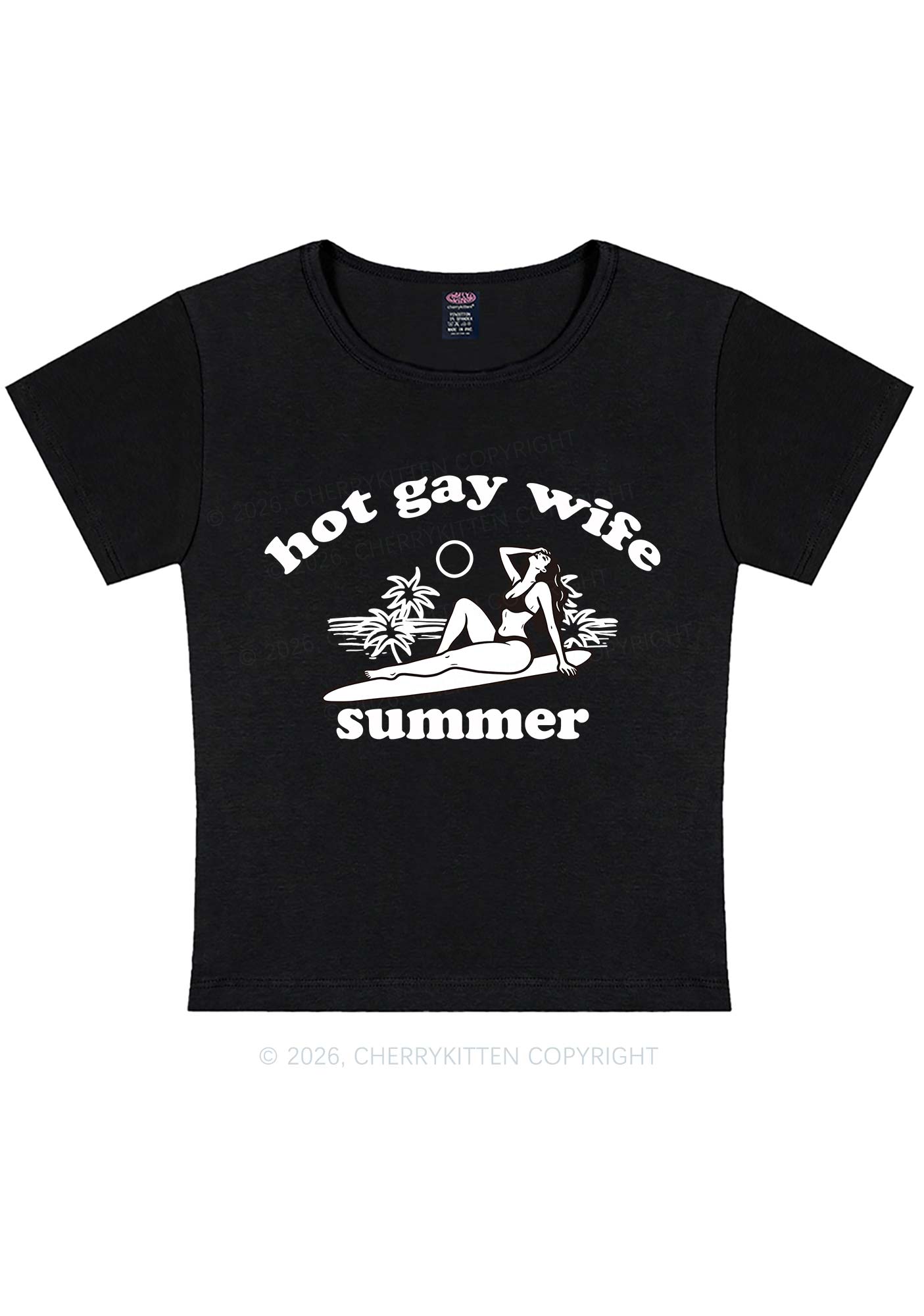 Hot Gay Wife Summer Pride Y2K Baby Tee Cherrykitten