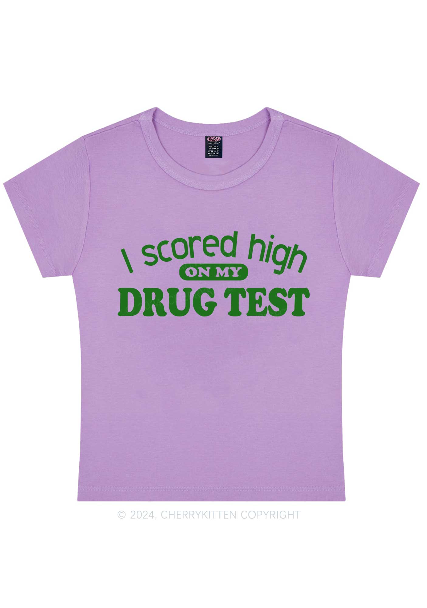 Scored High On Drxg Test Y2K Baby Tee Cherrykitten