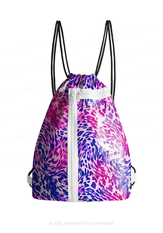Bisexual Leopard Pride Y2K Drawstring Itabag Backpack Cherrykitten