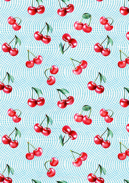Blue Cherry Y2K Print Mini Layered Skirt Cherrykitten
