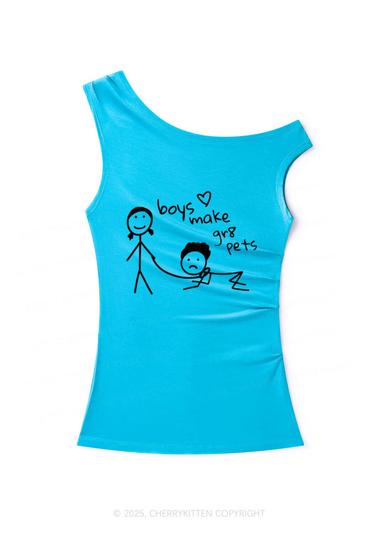 Boys Make Gr8 Pets Y2K Off Shoulder Tank Top Cherrykitten