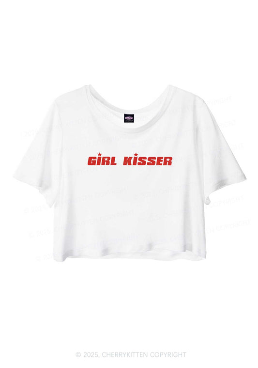 Girl Kisser Star Pride Y2K Sheer Crop Tee Cherrykitten