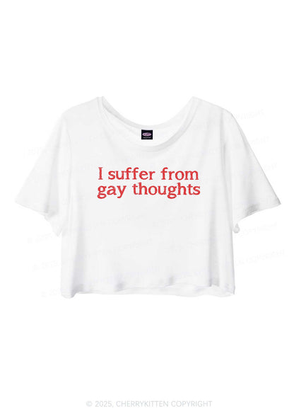 Suffer From Gay Thoughts Pride Y2K Sheer Crop Tee Cherrykitten
