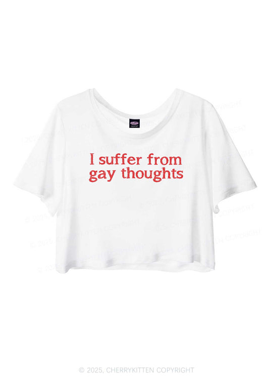 Suffer From Gay Thoughts Pride Y2K Sheer Crop Tee Cherrykitten