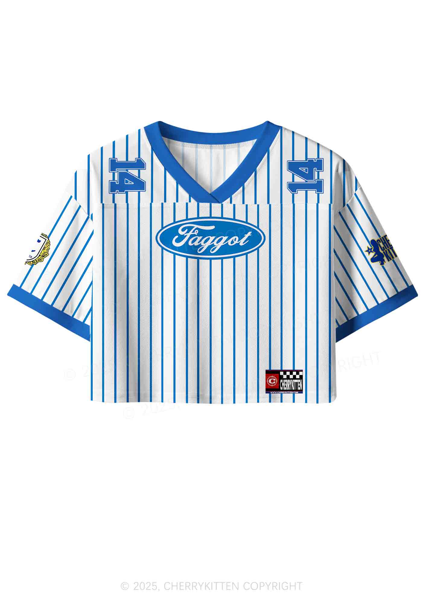 Custom Blue Faggot Pride Y2K Crop Sport Jersey Shirts Cherrykitten