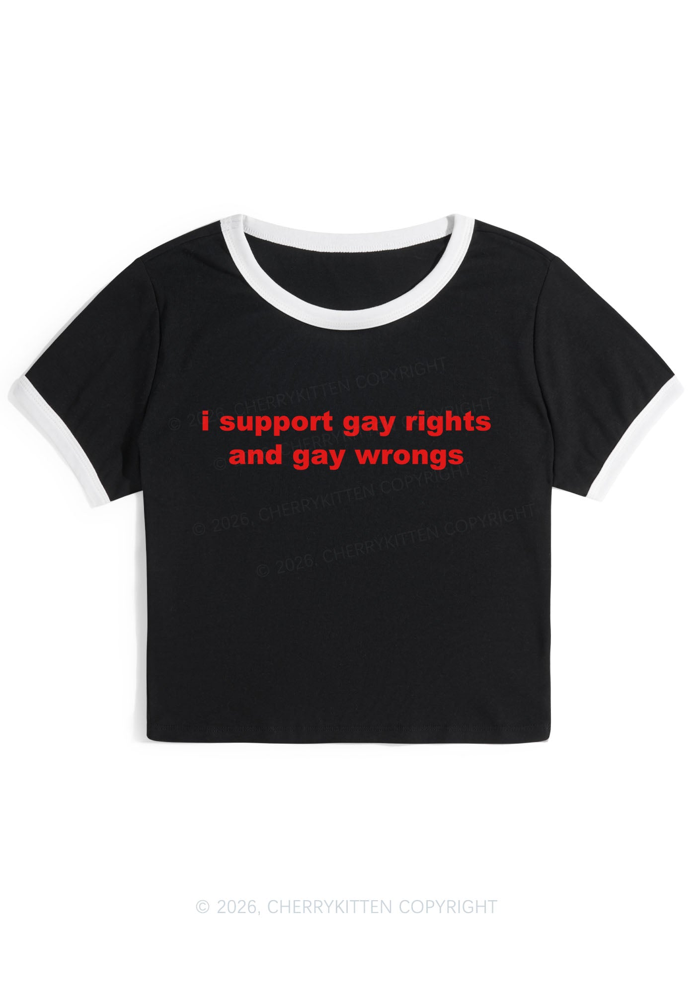 Support Gay Rights Y2K Ringer Tee Cherrykitten