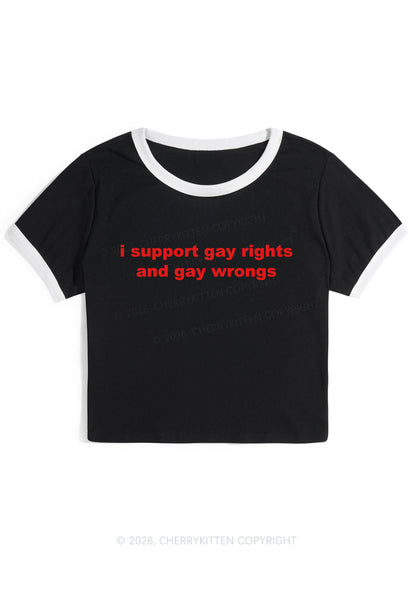 Support Gay Rights Y2K Ringer Tee Cherrykitten