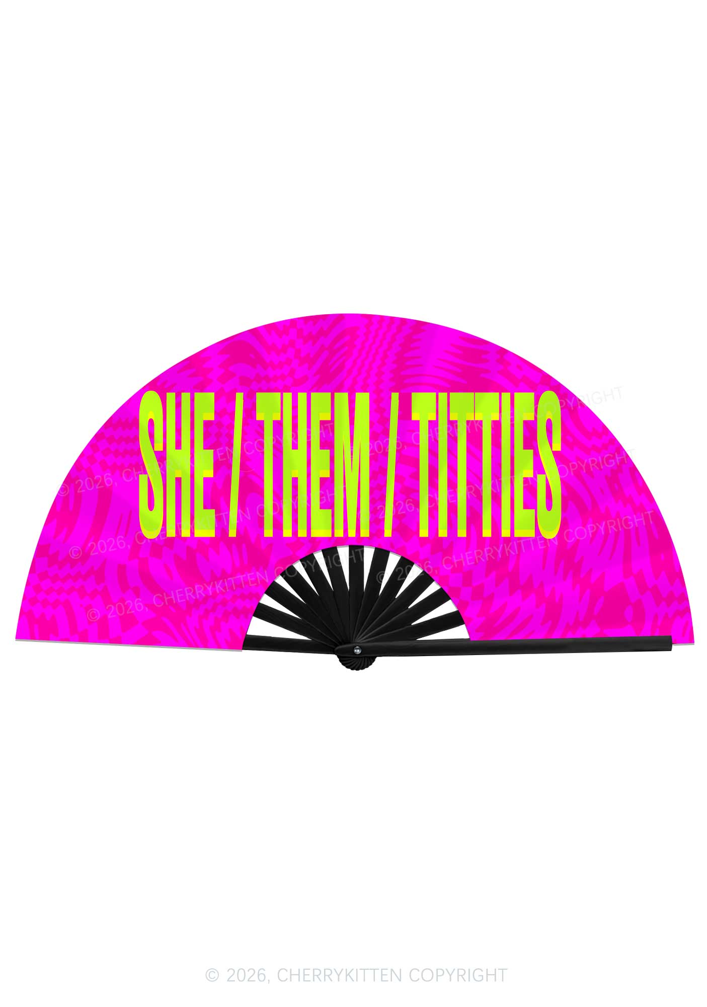 She Them Txtties Pride Y2K Rave Hand Fan Cherrykitten