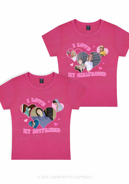 Custom GF BF Photo Y2K Valentine's Day Baby Tee Cherrykitten