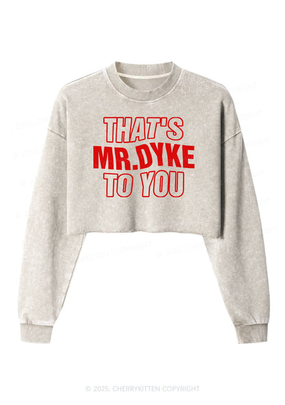 Thats Mr Dyke Pride Y2K Crop Washed Sweatshirts Cherrykitten