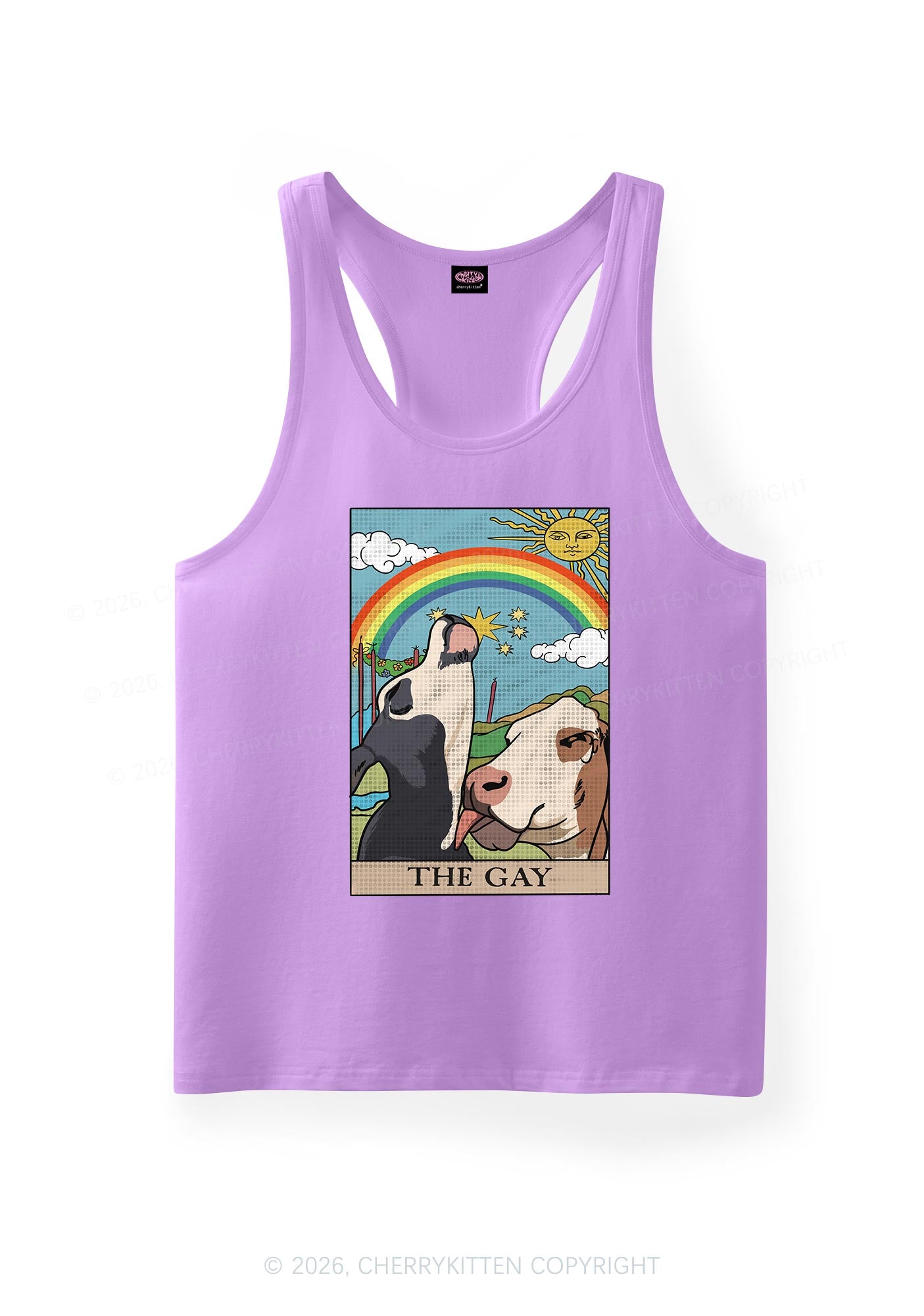 Gay Cow Play Pride Y2K Men Racerback Tank Top Cherrykitten