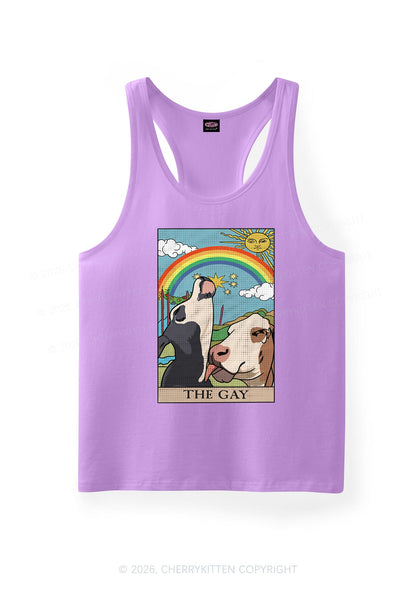 Gay Cow Play Pride Y2K Men Racerback Tank Top Cherrykitten