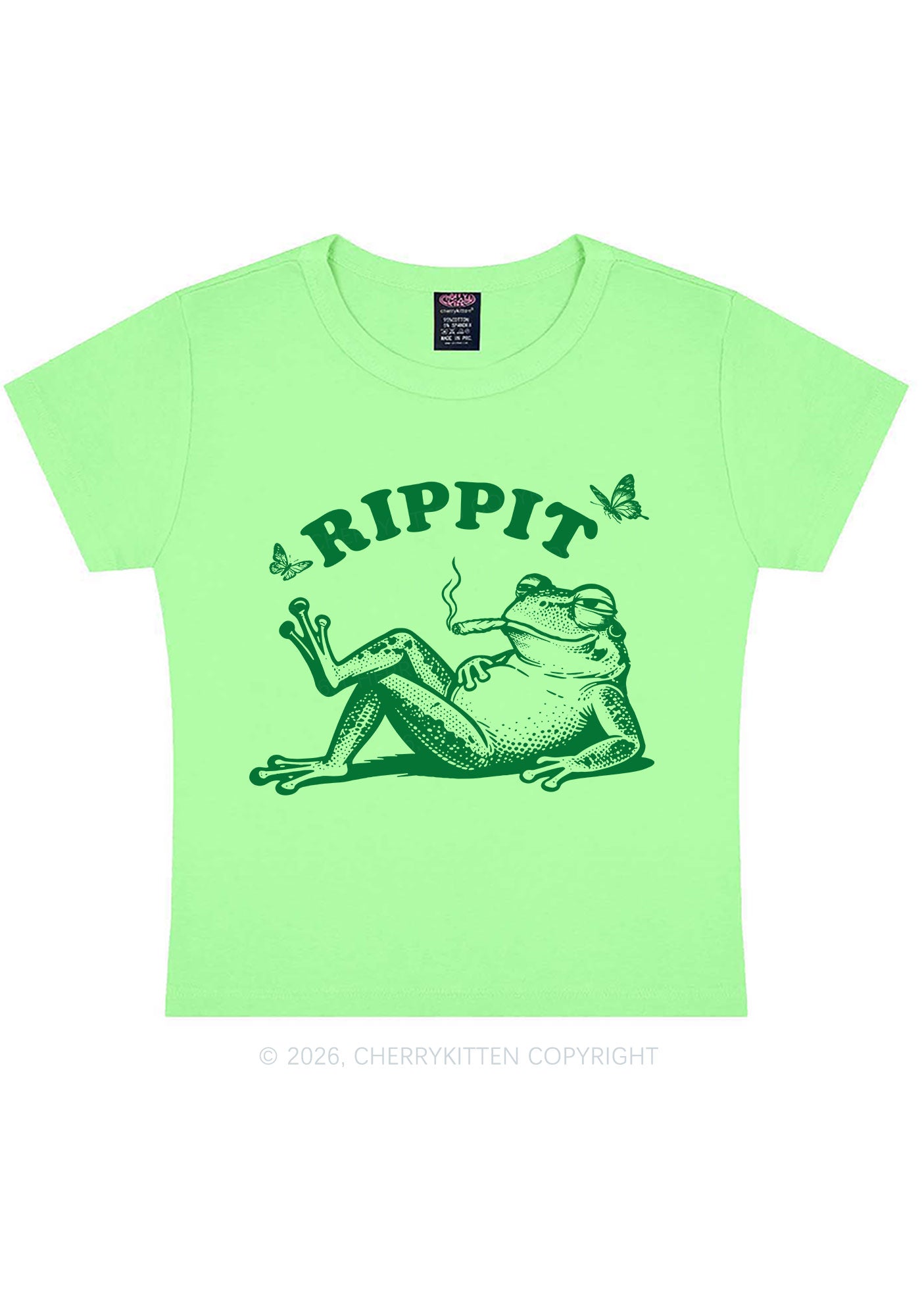Rippit Frog Y2K Baby Tee Cherrykitten