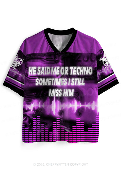 Me Or Techno Y2K Sport Jersey Shirts Cherrykitten