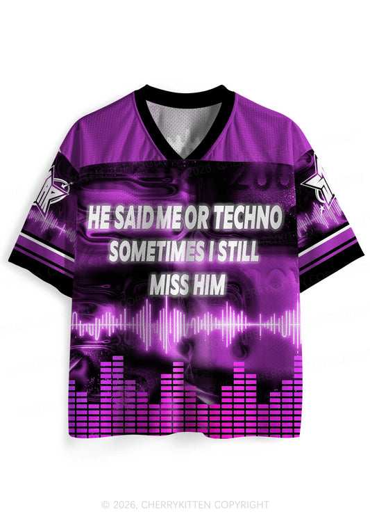 Me Or Techno Y2K Sport Jersey Shirts Cherrykitten