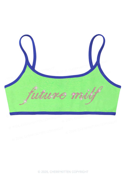 Rhinestone Pink Future Mxxf Y2K Super Crop Cami Cherrykitten