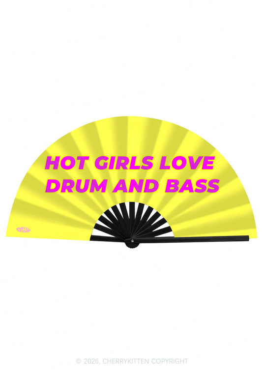 Hot Girls Love DnB Y2K Rave Hand Fan Cherrykitten