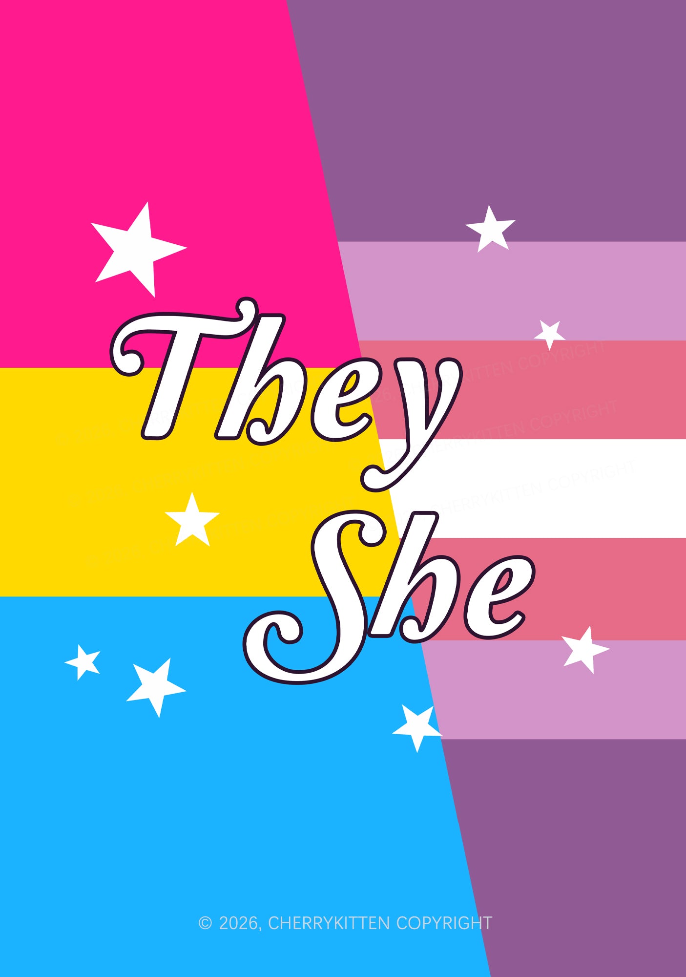 They She Pansexual Lesbian Pride 1Pc Y2K Pin Badge Cherrykitten