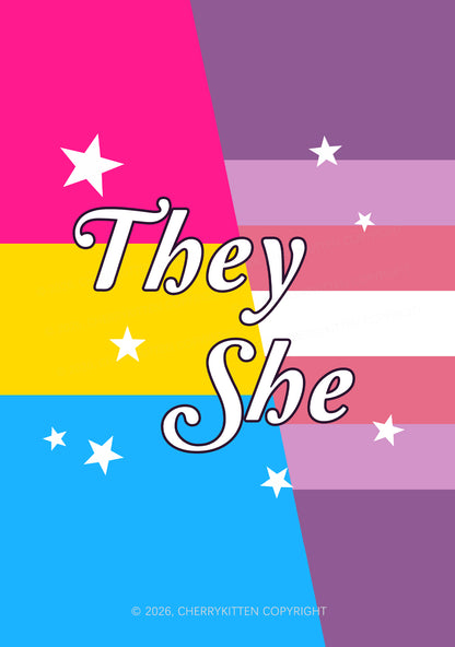They She Pansexual Lesbian Pride 1Pc Y2K Pin Badge Cherrykitten