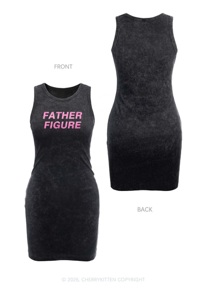 Glitter Father Figure Y2K Washed Tank Dress Cherrykitten