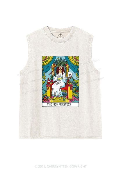 The High Priestess Y2K Washed Tank Cherrykitten