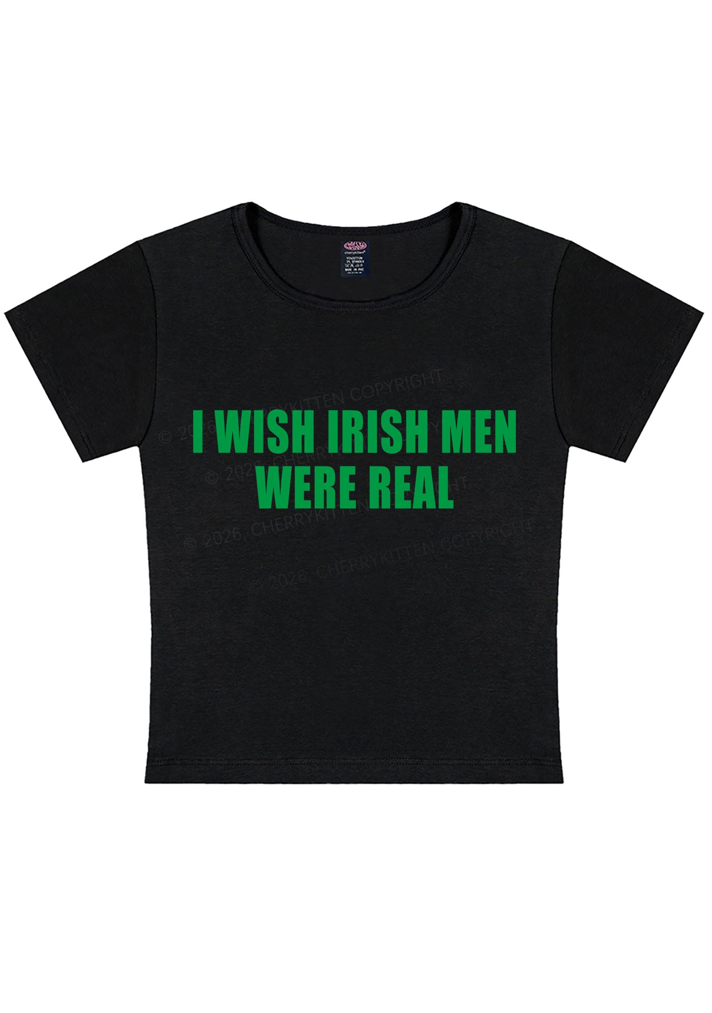I Wish Irish Men Were Real St Patricks Y2K Baby Tee Cherrykitten