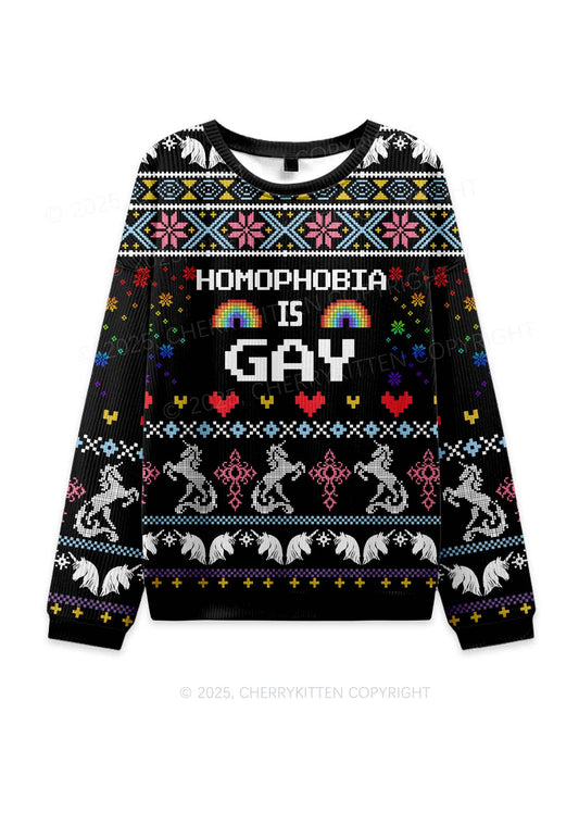 Homophobia Is Gay Pride Y2K Ugly Sweater Cherrykitten