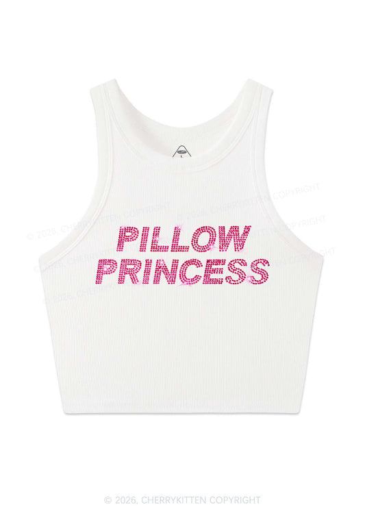 Rhinestone Pillow Princess Y2K Crop Tank Top Cherrykitten