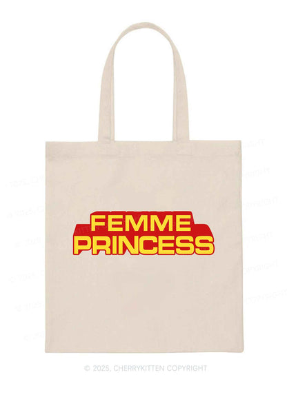 Femme Princess Pride Y2K Canvas Tote Bag Cherrykitten