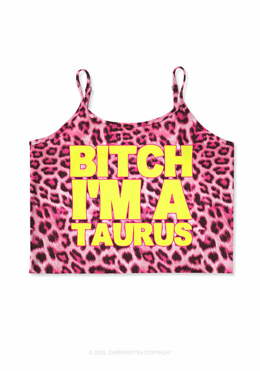 Bxtch I'm A Custom Zodiac Y2K Print Cami Crop Top Cherrykitten