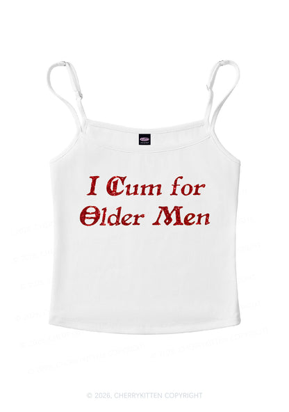 Glitter Come For Older Men Y2K Spaghetti Strap Cami Cherrykitten