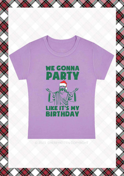 We Gonna Party Christmas Baby Tee Cherrykitten
