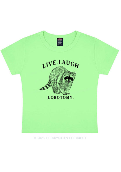 Live Laugh Lobotomy Raccoon Y2K Baby Tee Cherrykitten