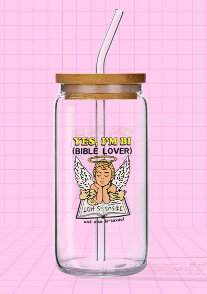 Bible Lover Pride Y2K Printed Glass Cup Cherrykitten
