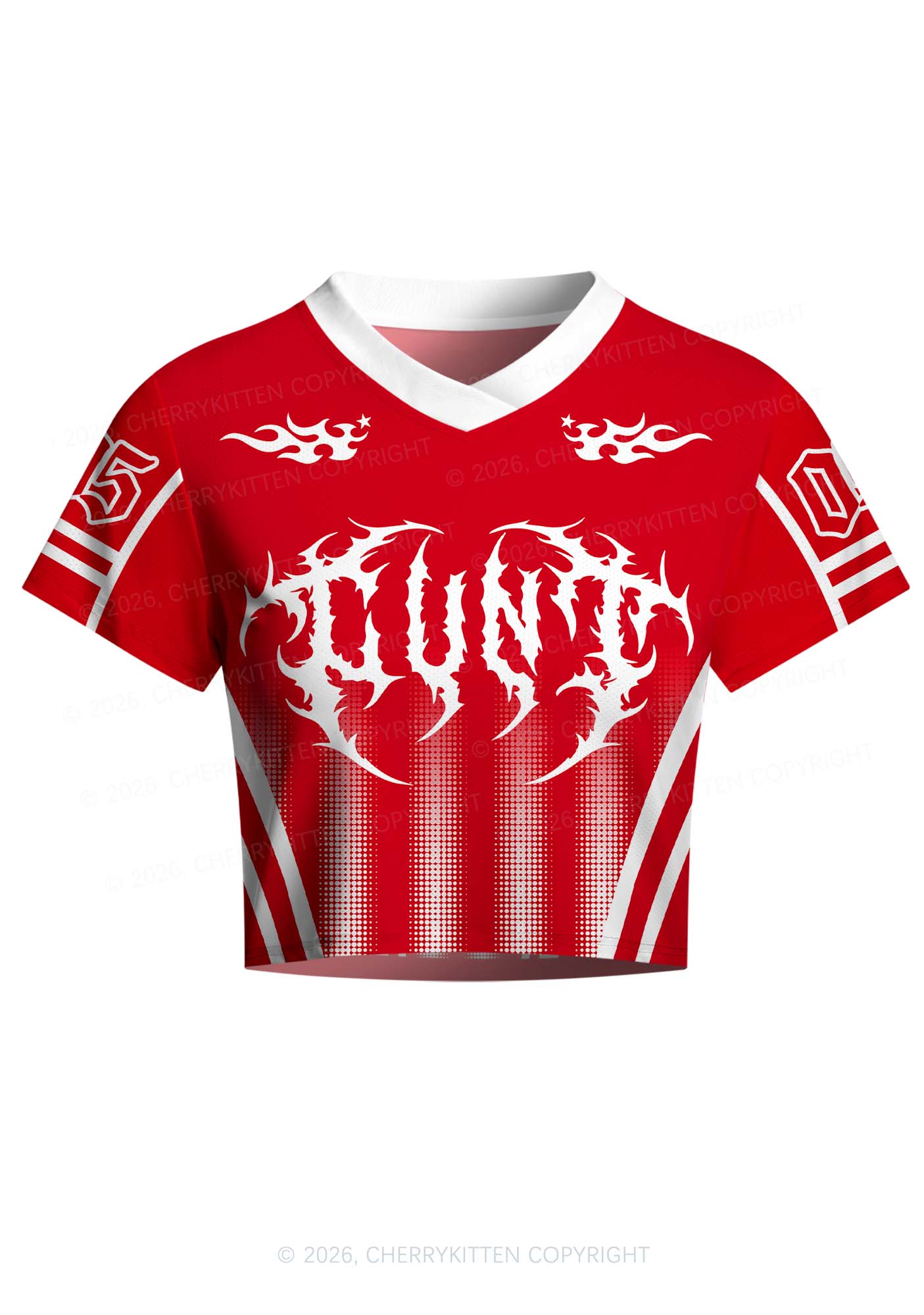 Red Punk Cxxt Y2K Football Jersey Shirts Cherrykitten