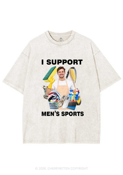 I Support Mens Sports Y2K Shirts Washed Tee Cherrykitten