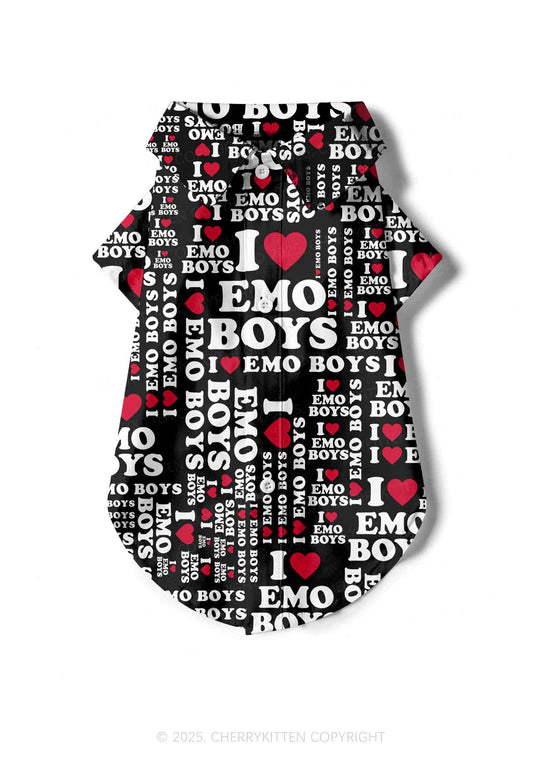 I Love Emo Boys Y2K Pet Shirts Cherrykitten