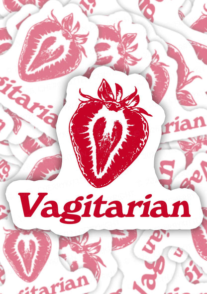 Vagitarian Strawberry Pride 1pc Y2K Sticker Cherrykitten