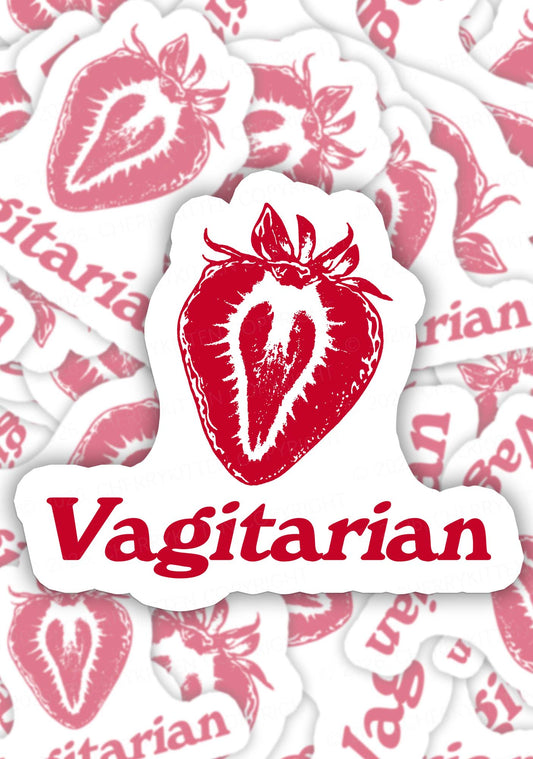 Vagitarian Strawberry Pride 1pc Y2K Sticker Cherrykitten
