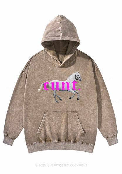 Cxxt Horse Y2K Washed Hoodie Cherrykitten