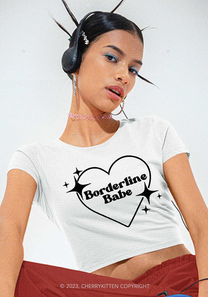 Borderline Personality Babe Y2K Baby Tee Cherrykitten