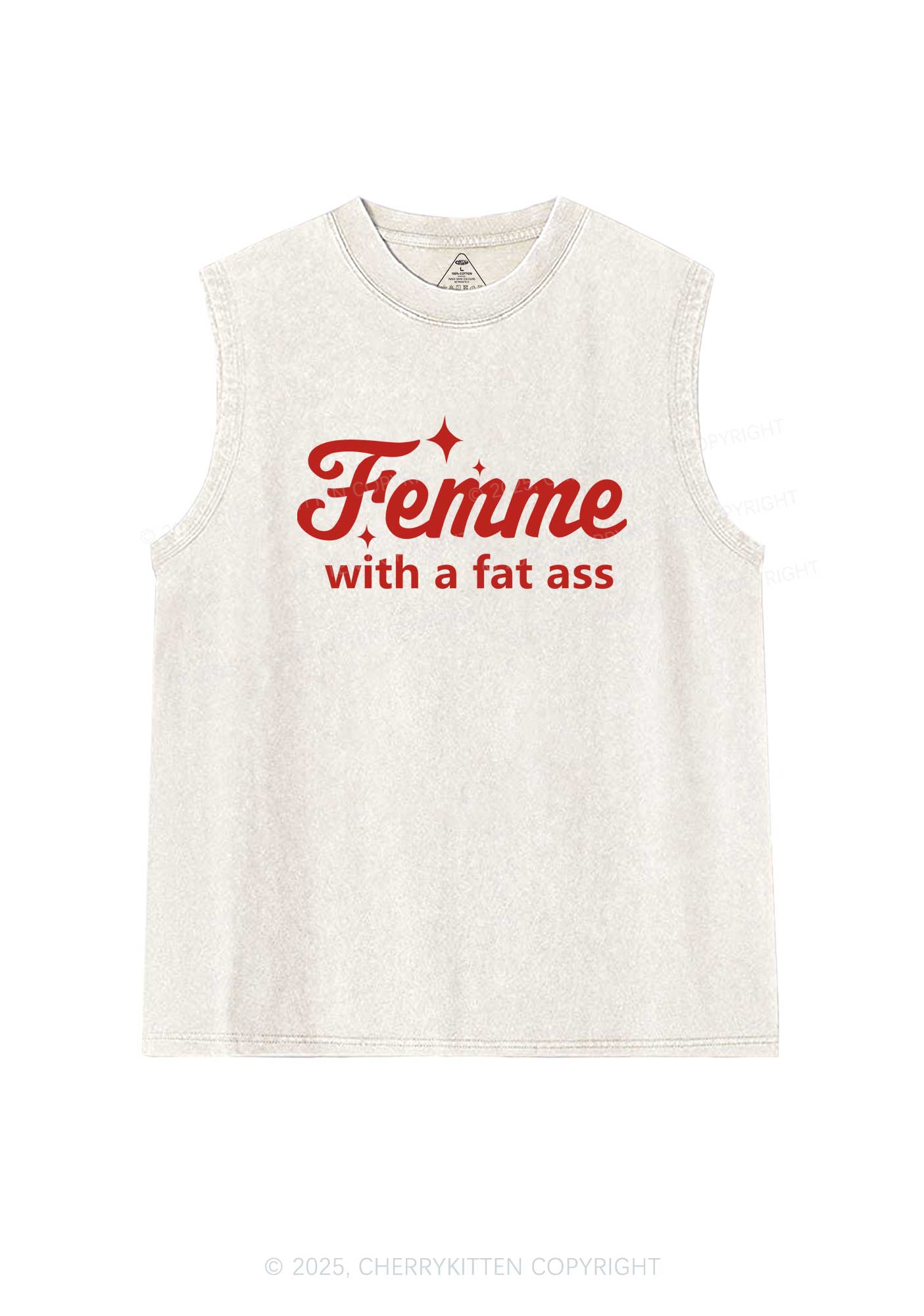Femme With Fat Axx Pride Y2K Washed Muscle Tank Cherrykitten