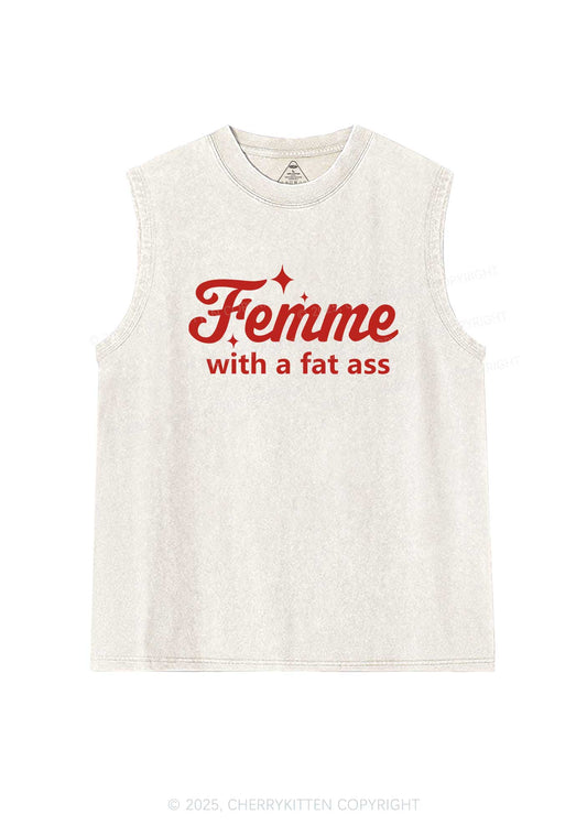 Femme With Fat Axx Pride Y2K Washed Muscle Tank Cherrykitten