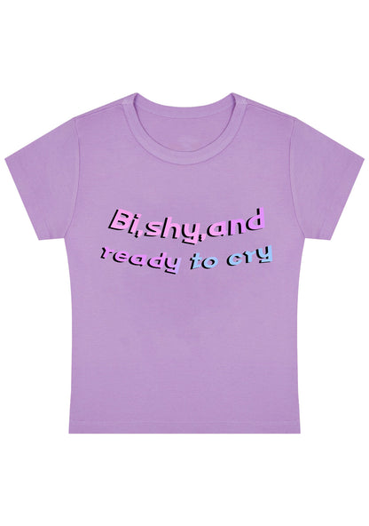 Curvy Bi Shy And Ready To Cry Baby Tee