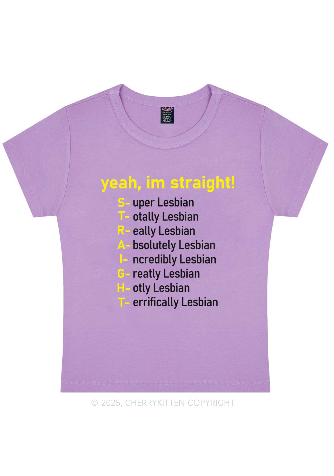 Straight Lesbian Y2K Baby Tee Cherrykitten
