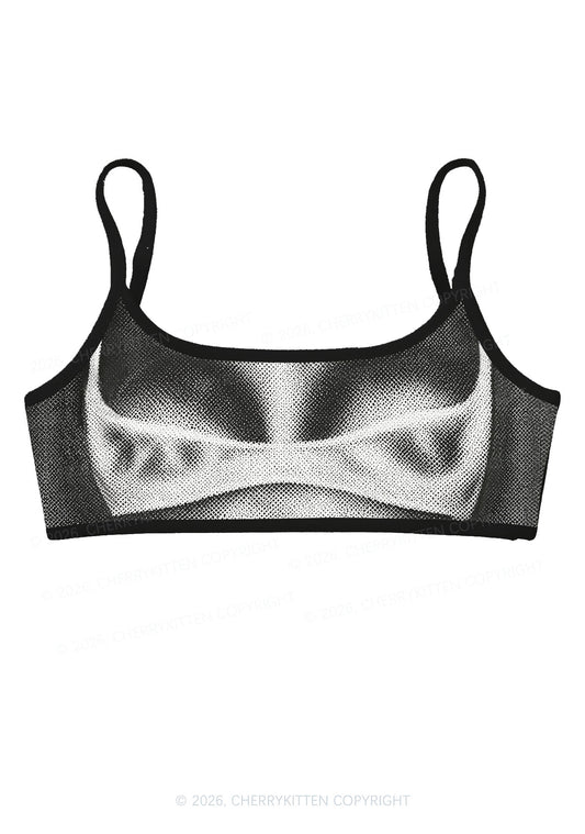 Lingerie Bxxbs Y2K Print Super Crop Cami Cherrykitten