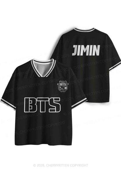 Black Kpop Members Y2K Sport Jersey Shirts Cherrykitten