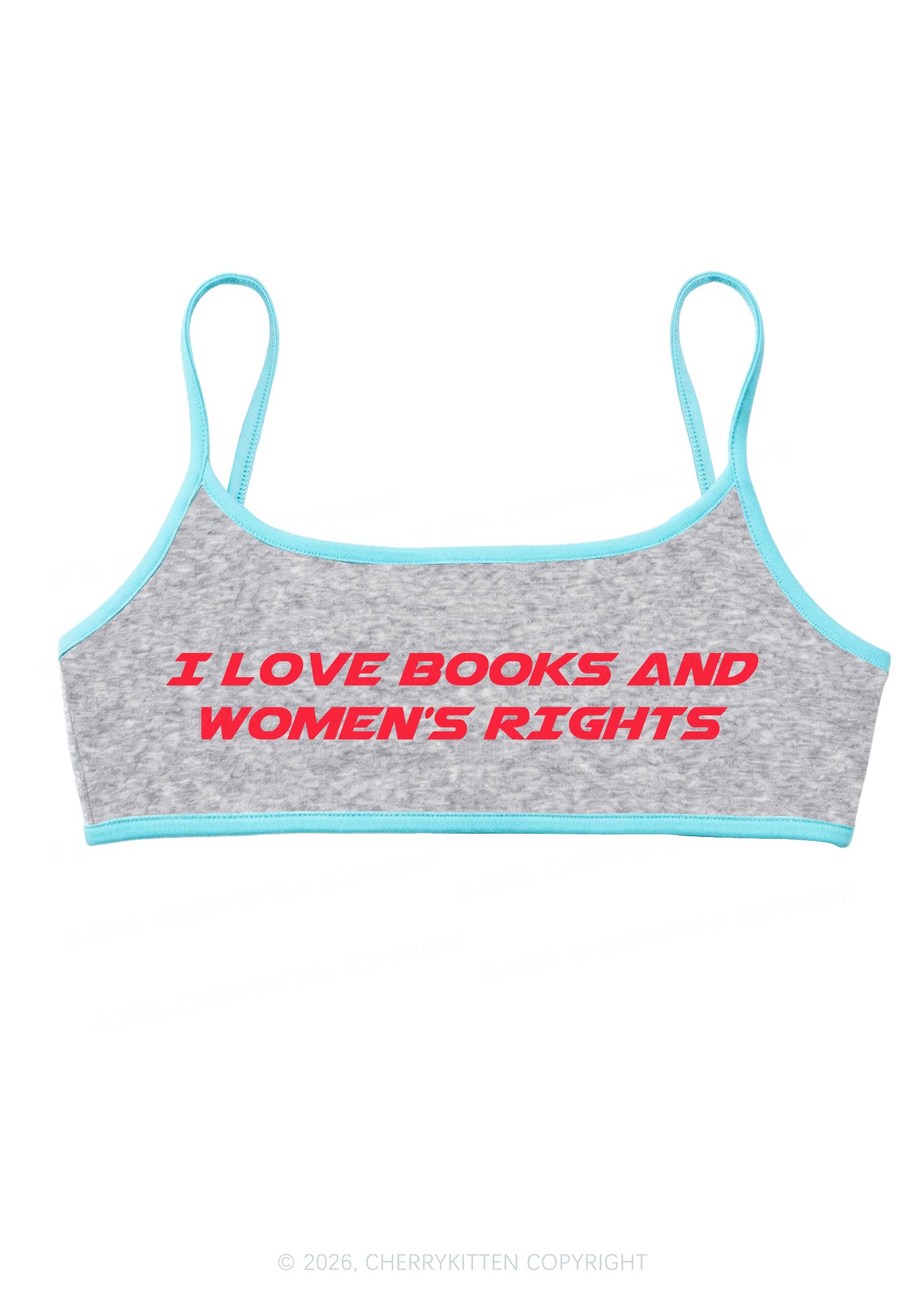 I Love Books And Womens Rights Y2K Super Crop Cami Cherrykitten