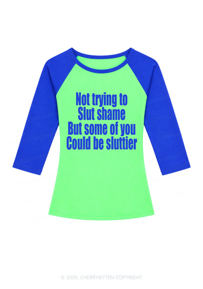 Not Trying To Slxt Shame Y2K Raglan Sleeve Crop Top Cherrykitten